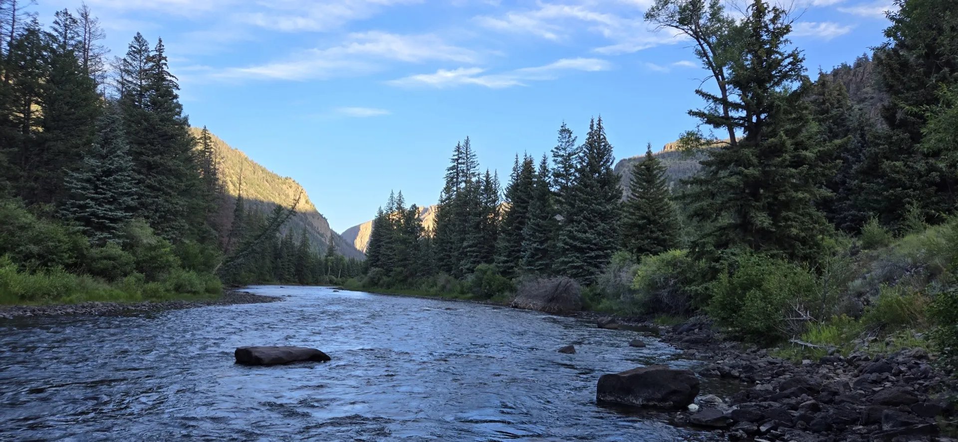 Rio Grande river at dawn, Colorado mountains